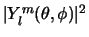 $\vert Y_l^m(\theta , \phi ) \vert^2$