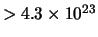 $> 4.3 \times 10^{23}$