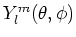$Y_l^m (\theta ,\phi )$