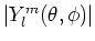 $\vert Y_l^m(\theta ,\phi )\vert$