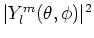 $\vert Y_l^m(\theta , \phi ) \vert^2$