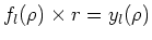 $f_l(\rho )\times r = y_l(\rho )$