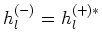 $h_l^{(-)} = h_l^{(+)*}$